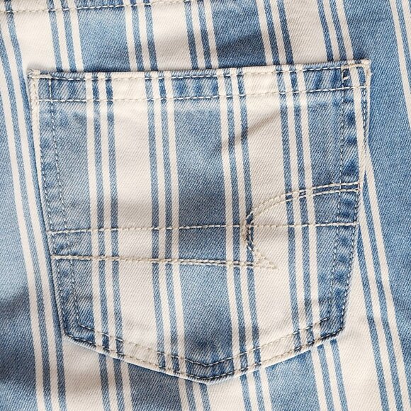 American Eagle Outfitters Blue/White Vertical Striped Mom Jeans Size 4 Short - Picture 15 of 16